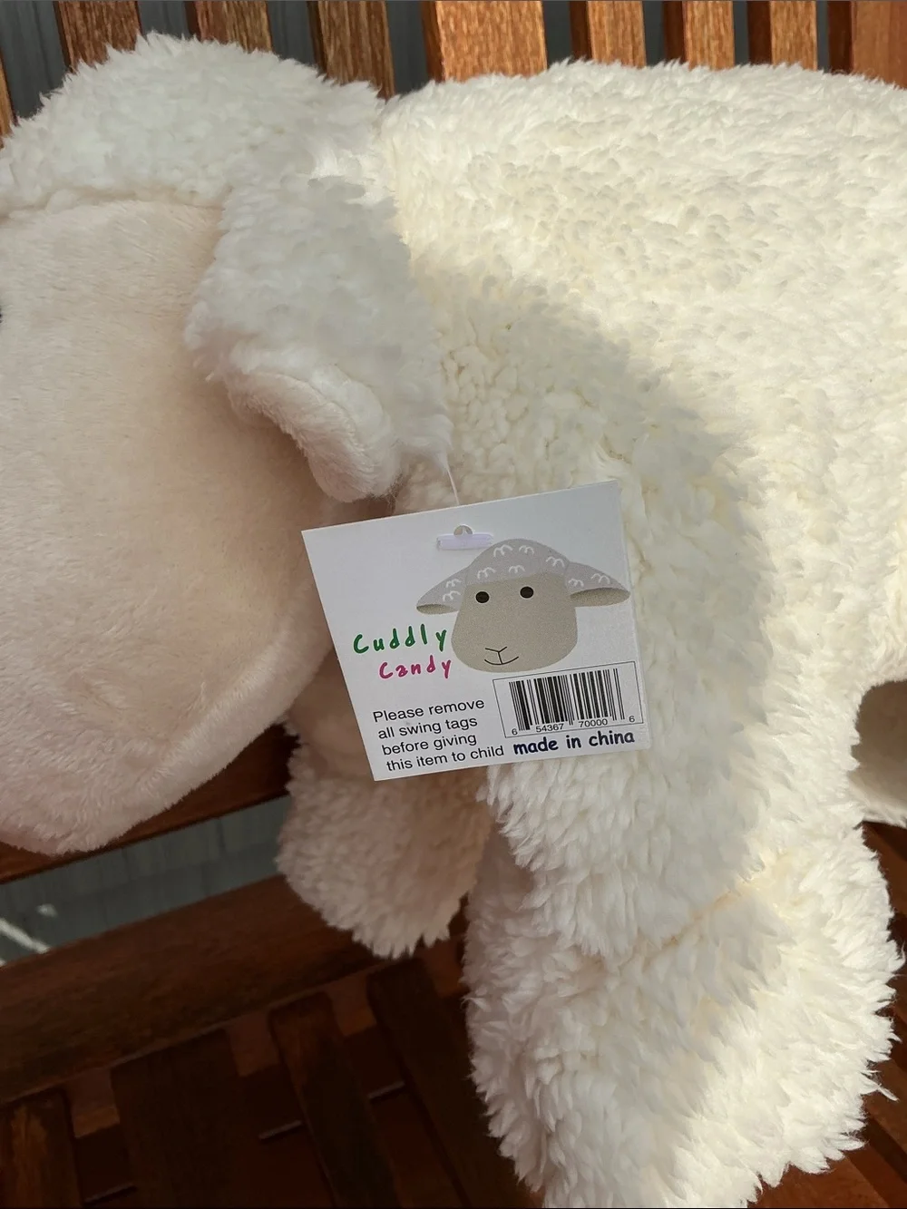 Pillow Pals Club Cuddly Cream Sheep Plush Bath Pillow.NEW